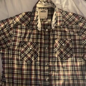 Vans XL short sleeve checkered button down shirt